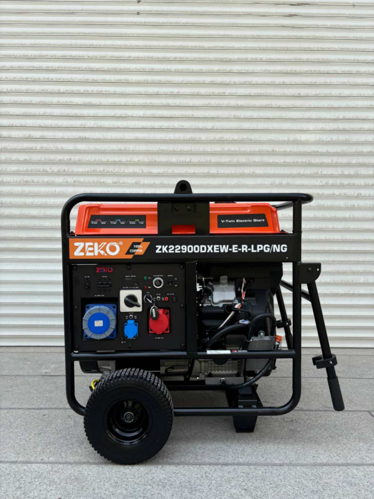 موتور برق 22 کاوا سه گانه سه فاز تک فاز دو سیلندر زیکو مدل ZK22900DXEW-E-R-LPG/NG