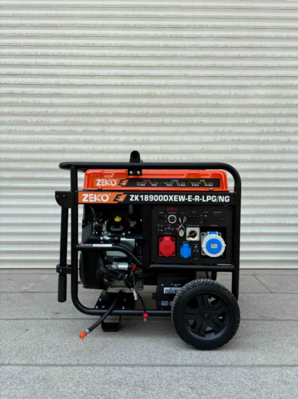موتور برق 15 کاوا سه گانه سه فاز تک فاز دو سیلندر زیکو مدل ZK18900DXEW-E-R-LPG/NG