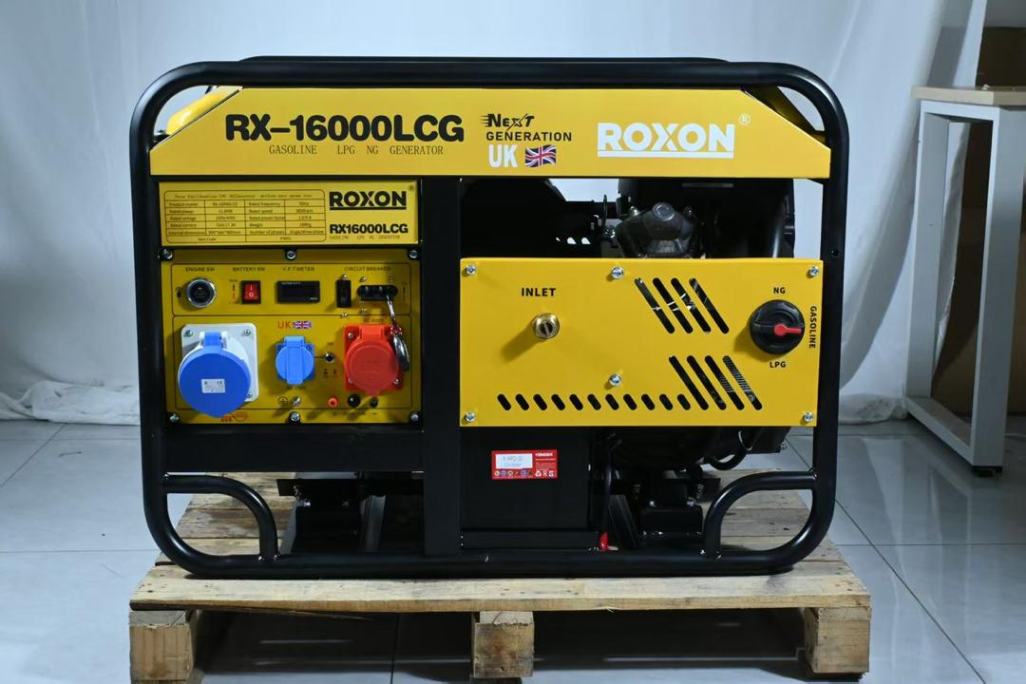 موتور برق 12 کیلووات دو سیلندر سه گانه استارتی سه فاز تک فاز راکسون مدل RX-16000LCG