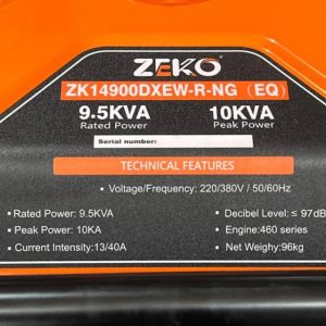 موتور برق 10 کیلووات سه گانه سه فاز تک فاز زیکو مدل ZK14900DXEW-R-NGE | فروشگاه تخصصی موتور برق رومکس دیزل
