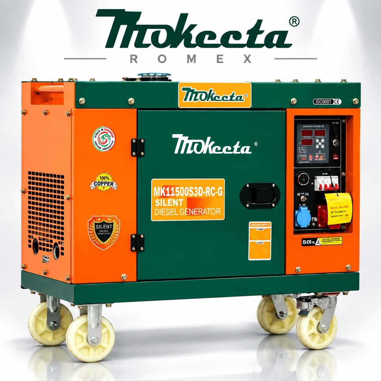 موتور برق ۹ کیلووات سه فاز تک فاز دیزلی سوپر سایلنت موکیتا MK11500S3D-RC-G